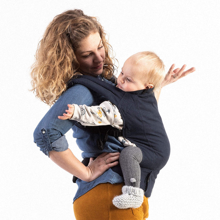 Boba Baby Carrier Classic - Backpack or Front Pack Baby Sling for 7 lb Infants and Toddlers up to 45 pounds (Navy)