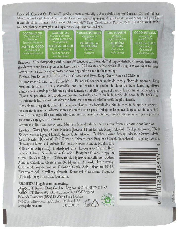 Palmer&#39;s Coconut Oil Deep Conditioning Protein - 2.1 Ounce (Pack of 2)