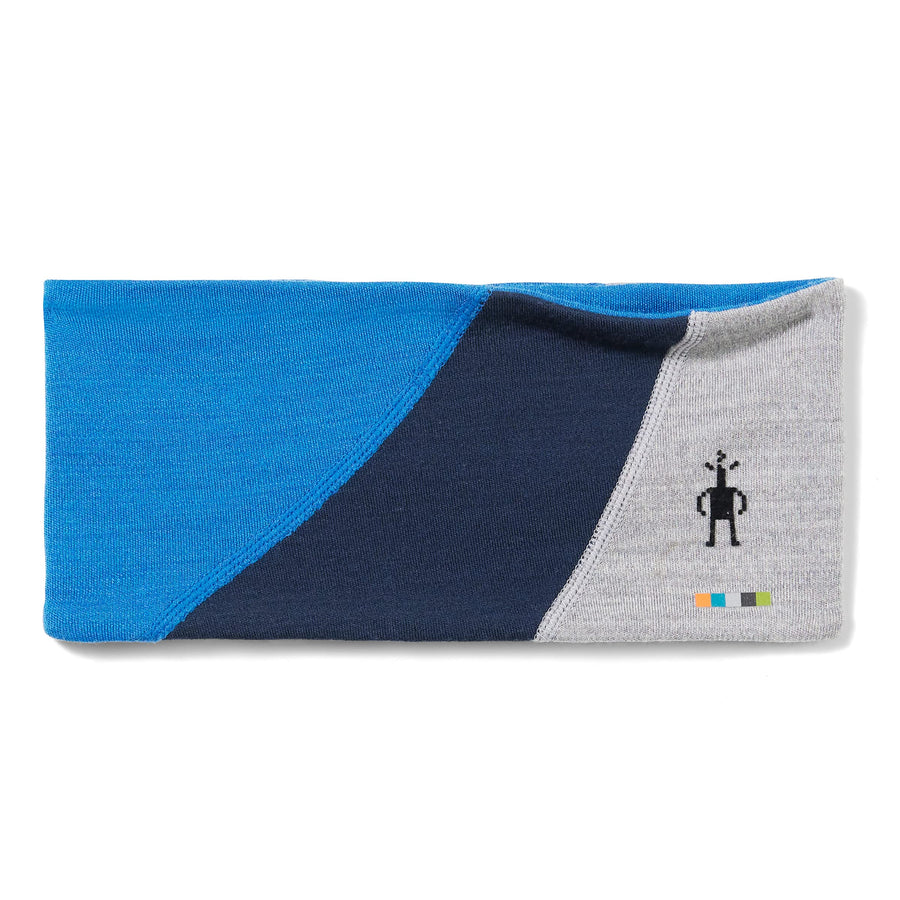 Thermal Merino Colorblock Headband | Merino Wool Sweatband for Men and Women, Laguna Blue Heather, One Size