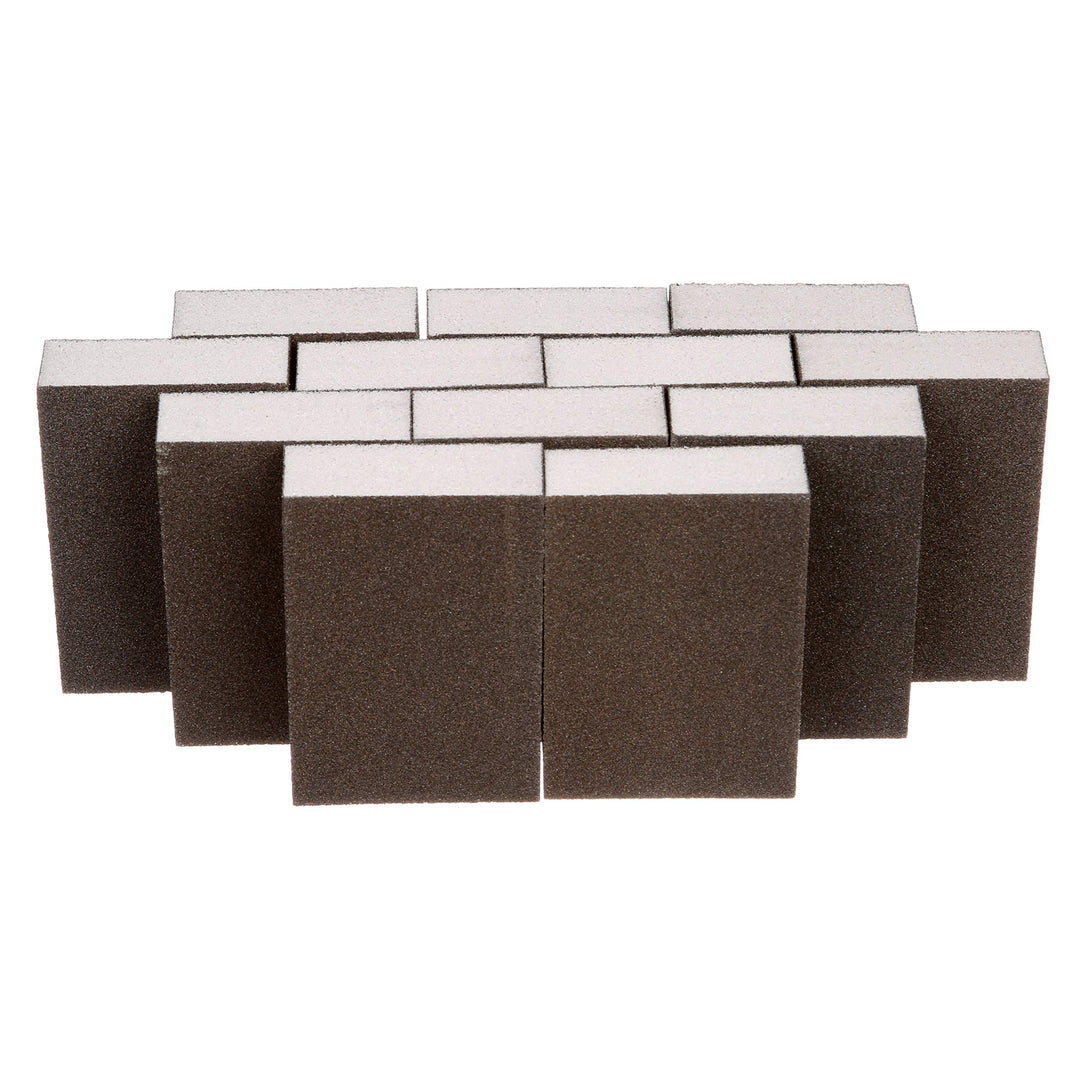 Sanding Sponge Block, 12-Pack, Medium Grits, 3-3/4 in x 2-5/8 in, Designed For Sanding Wood, Paint, Metal, Plastic or Drywall, Features Abrasive, Made with Durable Flexible Foam (CP002-12P)