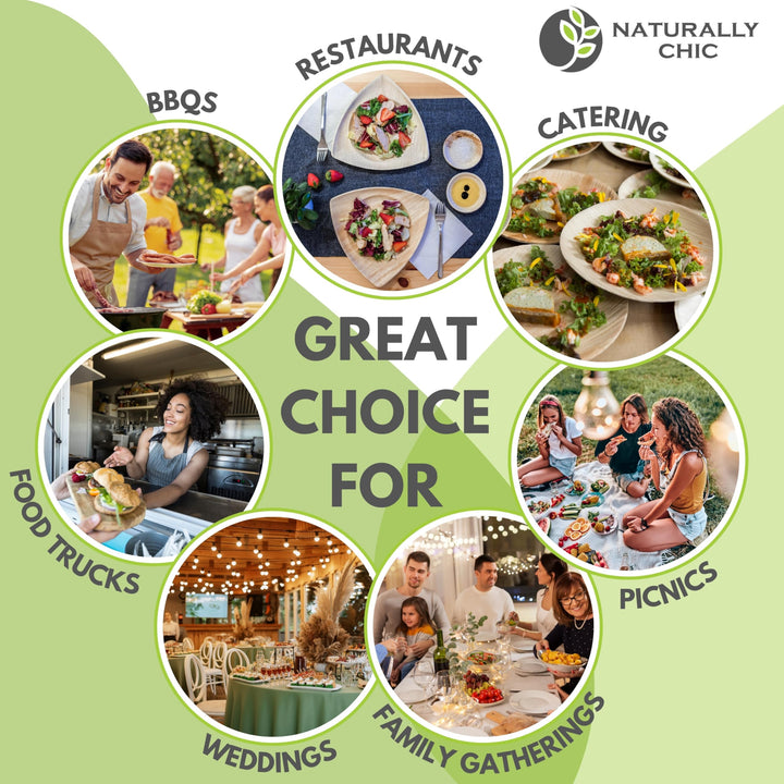 Naturally Chic 6 Round Disposable Palm Leaf Plates - 25