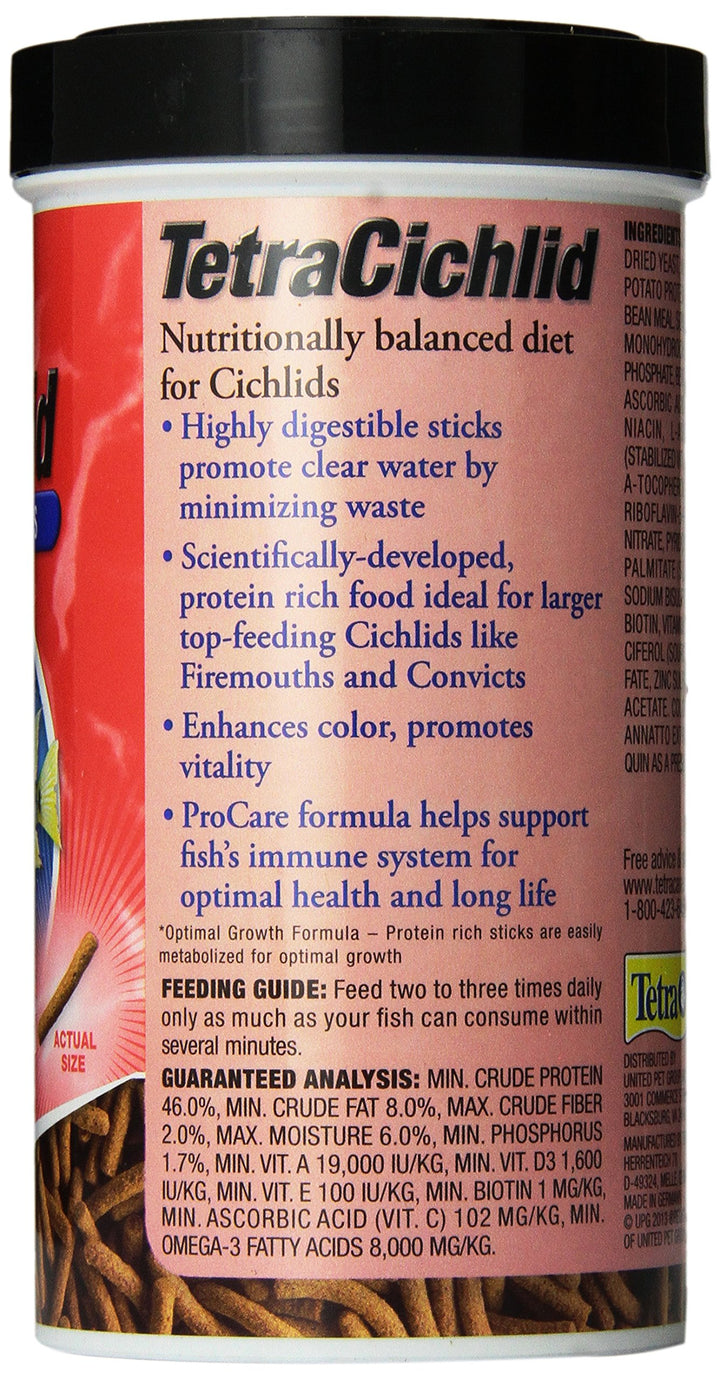 Cichlid Floating Cichlid Sticks 5.65 Ounces, Nutritionally Balanced Diet