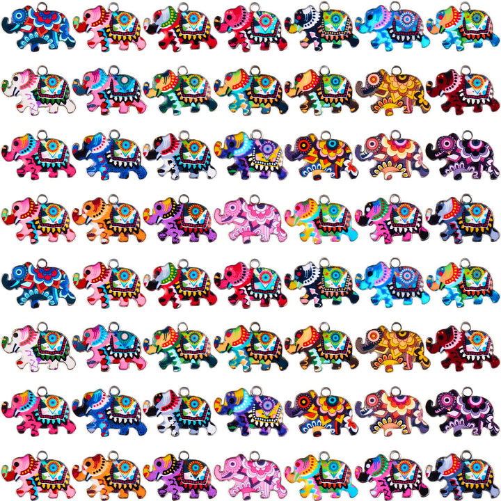 56 Pieces Elephant Charms Elephant Bracelet Jewelry Charms Elephant Pendant Charms for Jewelry Making Earring DIY Keychain