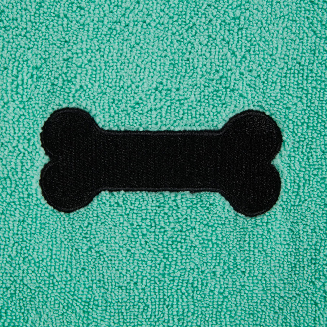 Pet Grooming Towel Collection Absorbent Microfiber X-Large, 41x23.5, Embroidered Green