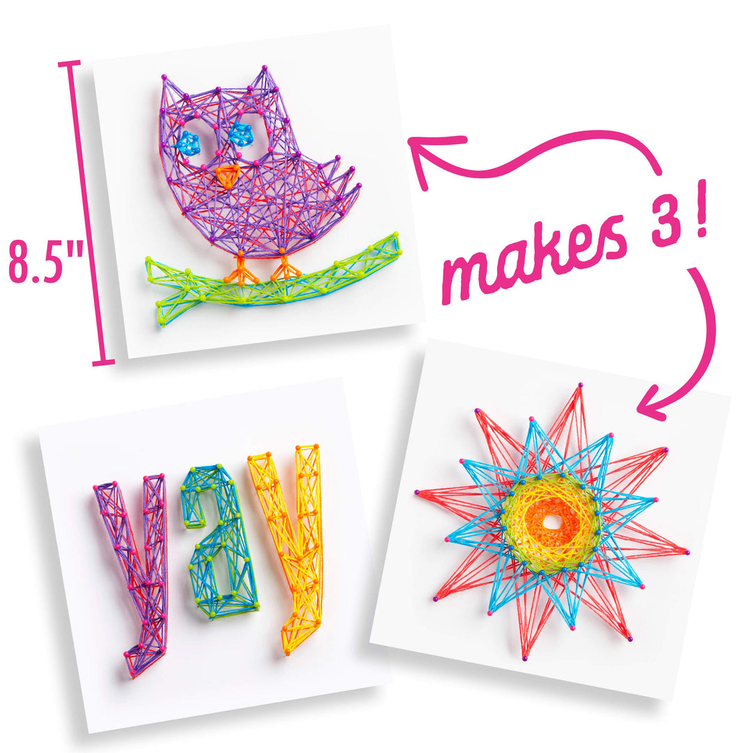DIY String Art – Craft Kit for Kids – Everything Included for 3 Fun Arts &amp; Crafts Projects – Owl Series, Large