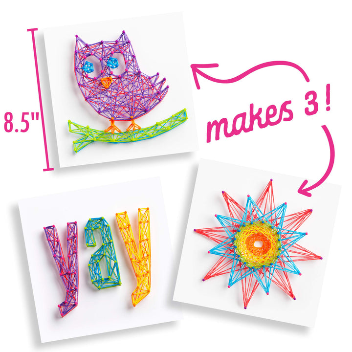 DIY String Art – Craft Kit for Kids – Everything Included for 3 Fun Arts &amp; Crafts Projects – Owl Series, Large