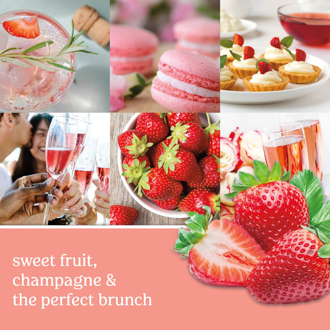 White Strawberry Bellini Signature Medium Pillar Candle, 14.25oz,