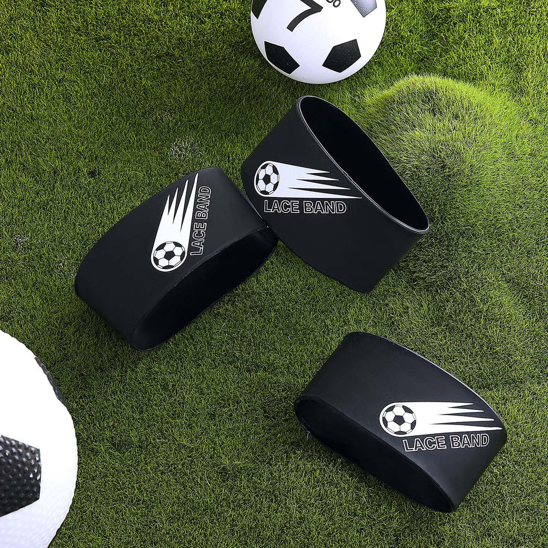 4 Pcs Soccer Cleat Lace Cover Soccer Shoe Band Soccer Shoe Cover Soccer Cleat Bands Youth Adult for Soccer Season(Black, Youth)