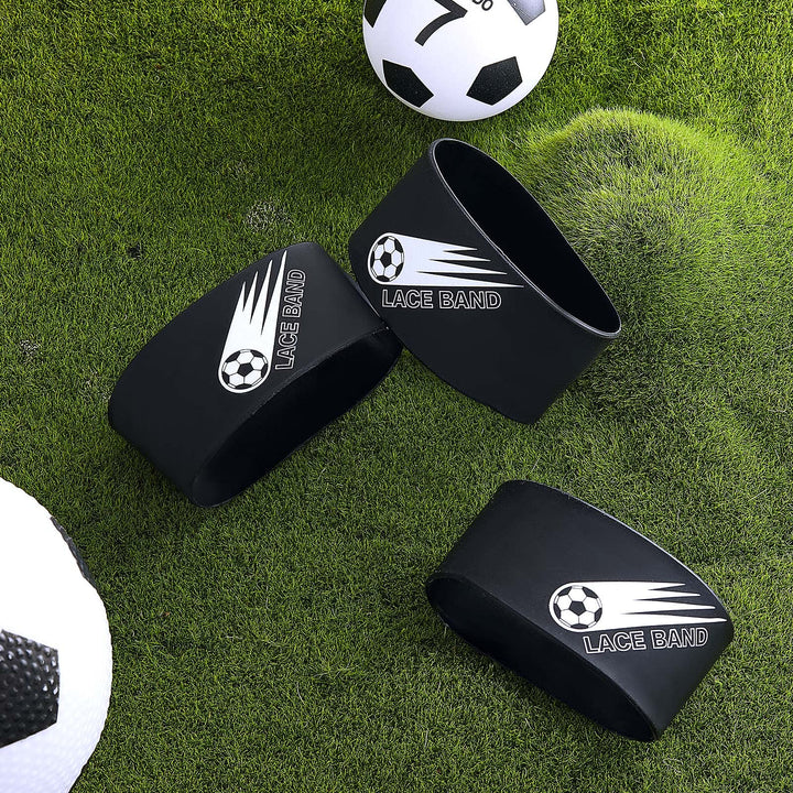 4 Pcs Soccer Cleat Lace Cover Soccer Shoe Band Soccer Shoe Cover Soccer Cleat Bands Youth Adult for Soccer Season(Black, Youth)