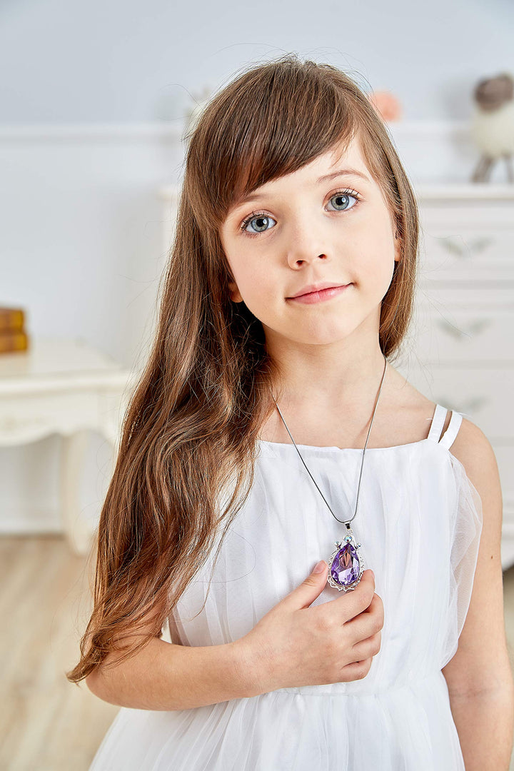 2 Pcs Sofia the First Amulet and Elena Princess Necklac