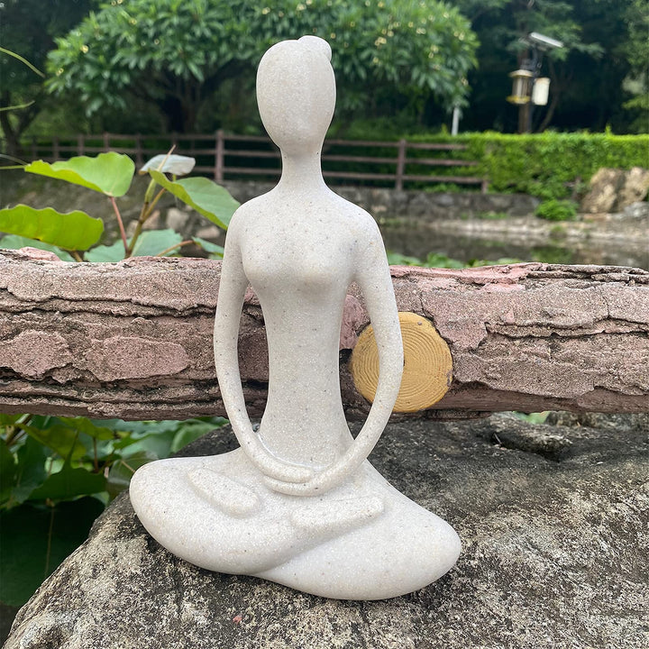 Yoga Figure Figurine Ornament for Home, Zen Buddhist Namaste Yoga Statue Sculpture Indoor &amp; Outdoor Decor for Birthday Mothers Day