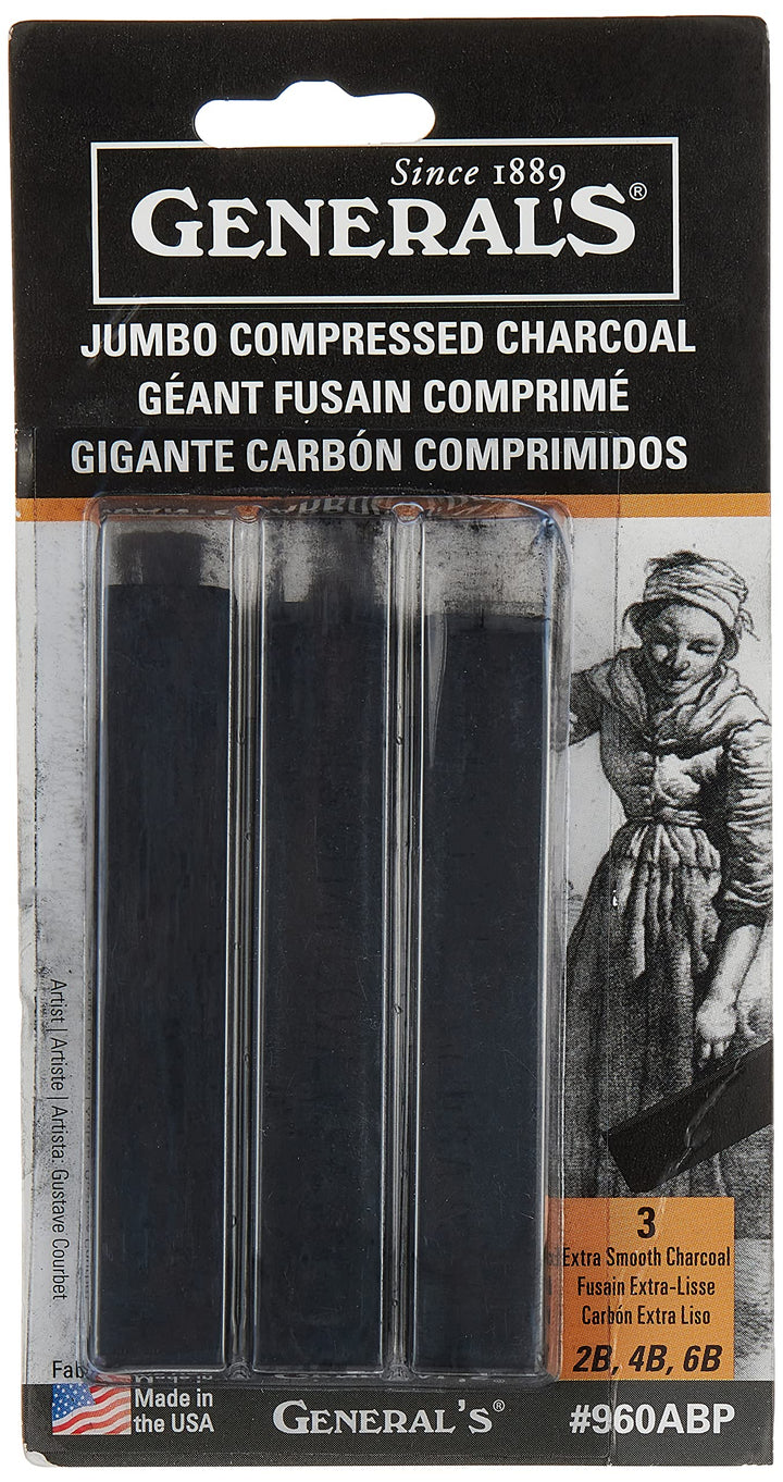 General Pencil 960ABP Generals Jumbo Charcoal 3 ASST ST