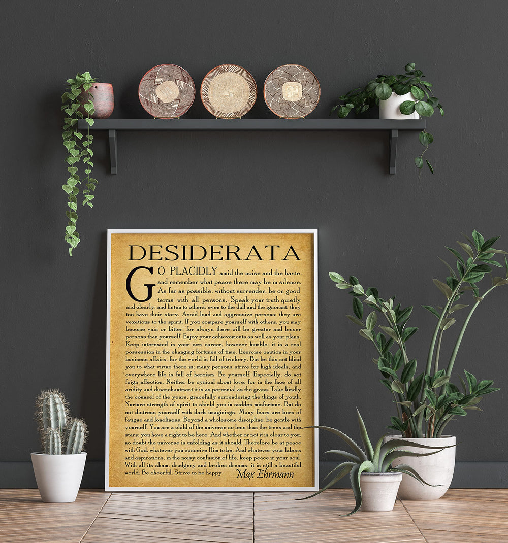 Desiderata Poem Desiderata Print Desiderata Poster Poetry Wall Art Graduation Gift Graduation Poem Student Poem Gift by Max Erhmann 1927 (5 x 7, Vintage)