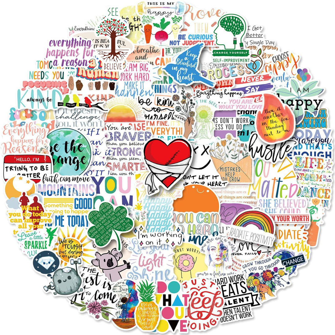 Inspirational Words Stickers [ 100PCS ] Positive Motivational Quote Stickers for journaling, Scrapbooking, Water Bottles, Waterproof Sticker Packs Decals, Vision Board Kit for Teens Adults supplies