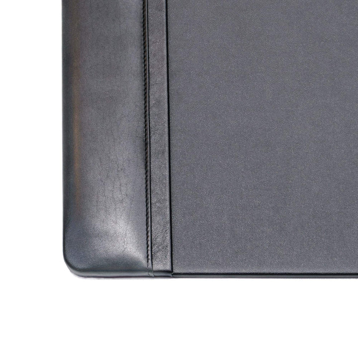 Black Leather Desk Pad with Side Rails, 25.5-Inch by 17.25-Inch