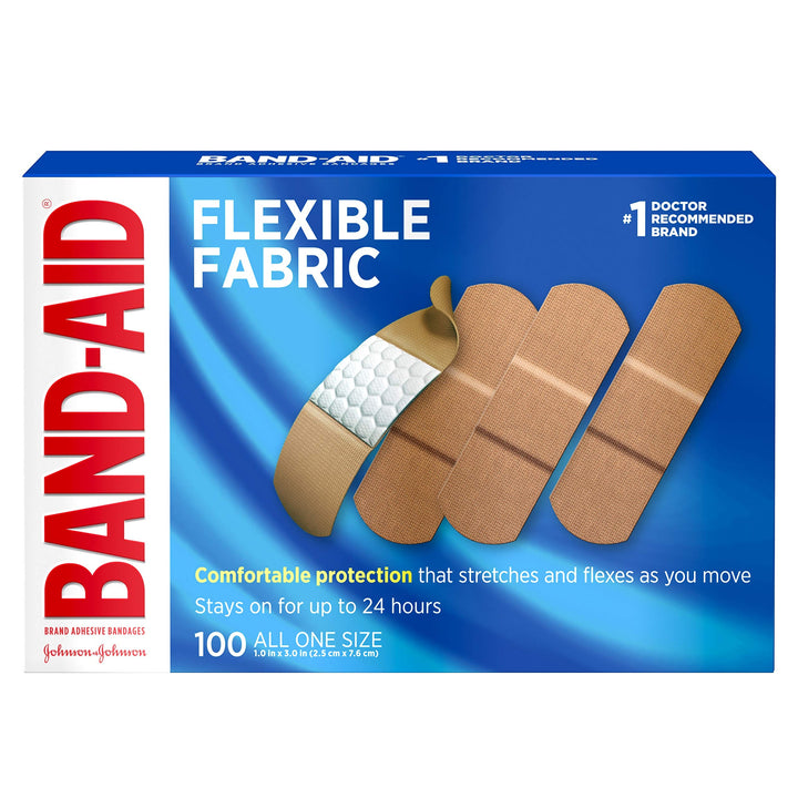 All One Size 1, 100 Count : Brand Flexible Fabric Adhesive Bandages for Minor Wound Care, 100 Count