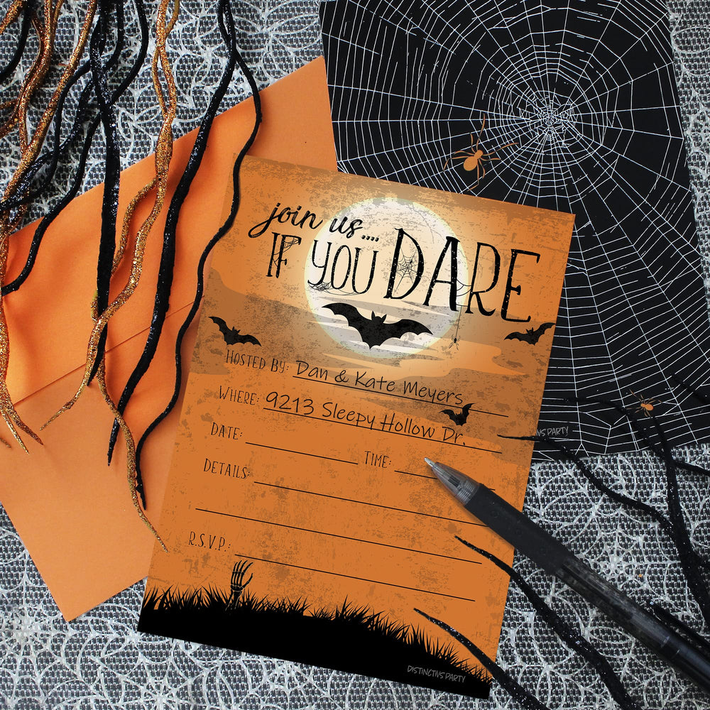 Halloween Party Invitation Cards and Envelopes, 12 Count