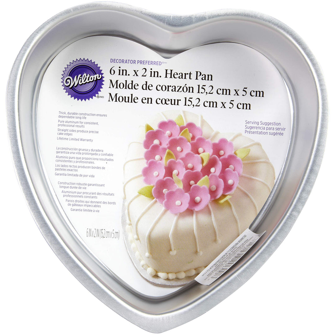 Decorator Preferred Heart Cake Pan, 6 x 2-Inch, Aluminum