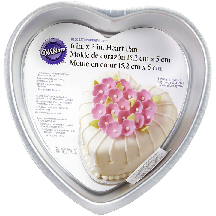 Decorator Preferred Heart Cake Pan, 6 x 2-Inch, Aluminum