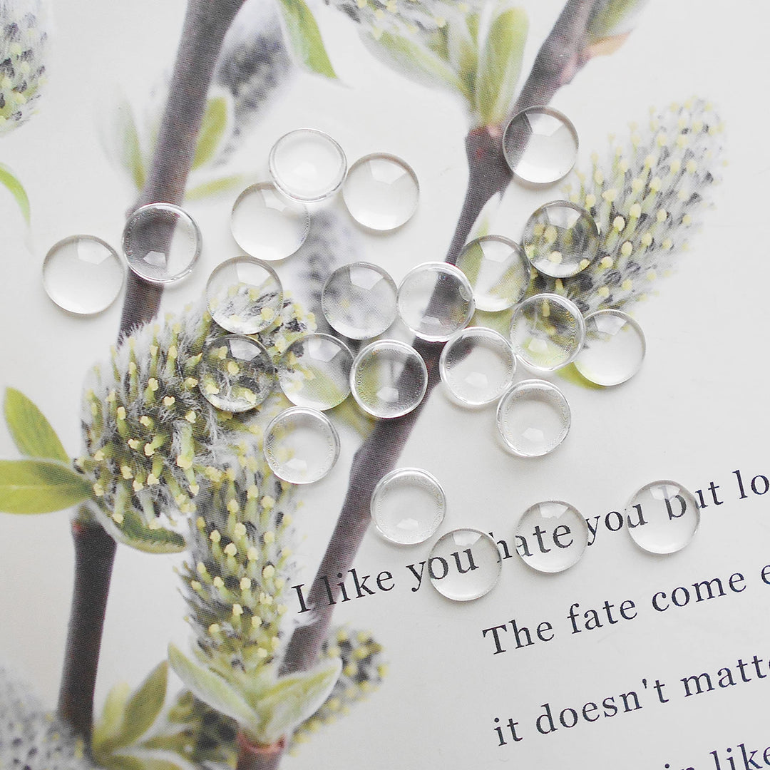 Transparent Glass Cabochons Clear Round Flat Back Dome Tile Cabochon Covers for Cameo Photo Pendant Jewelry Making (8mm-550pcs)