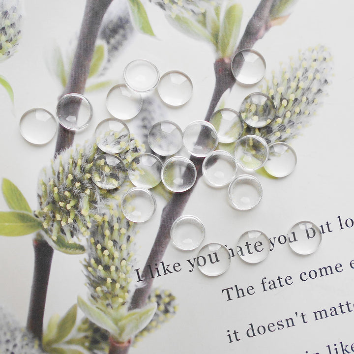 Transparent Glass Cabochons Clear Round Flat Back Dome Tile Cabochon Covers for Cameo Photo Pendant Jewelry Making (8mm-550pcs)