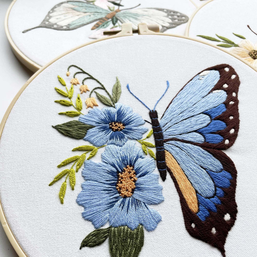 3 Set Embroidery Kit for Beginner, Flower Pattern Starter Kit, Art Craft Hand Sewing,Needle tip kit for Adults, Women&#39;s Crafting Hobby