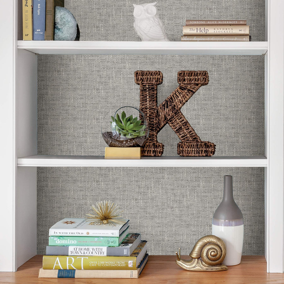 NU2873 Poplin Texture Peel &amp; Stick Wallpaper, Grey