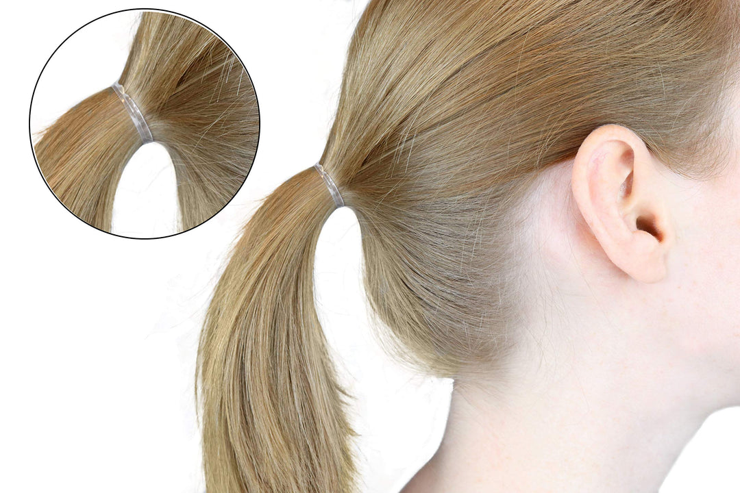 40mm Wide , Clear : Hair Elastics - STRONG - REUSEABLE Clear Premium- 40mm Wide, Pack of 16