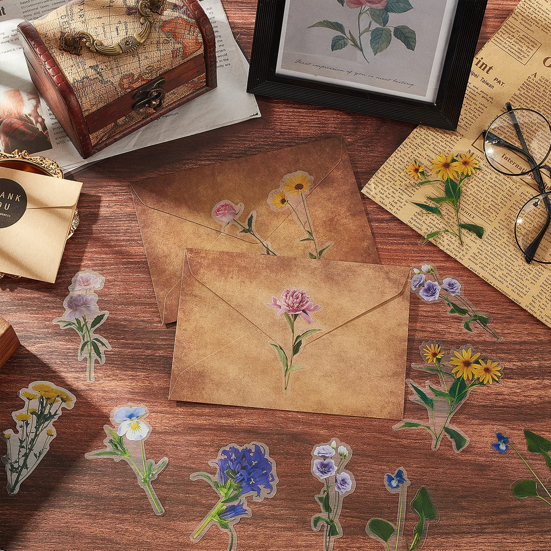 OLYCRAFT 120PCS Flower Stickers Set Easter Decorations 