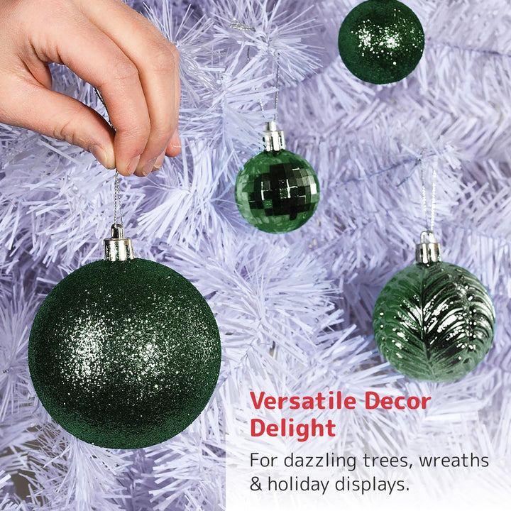 Prextex Christmas Tree Ornaments - Emerald Green Christ