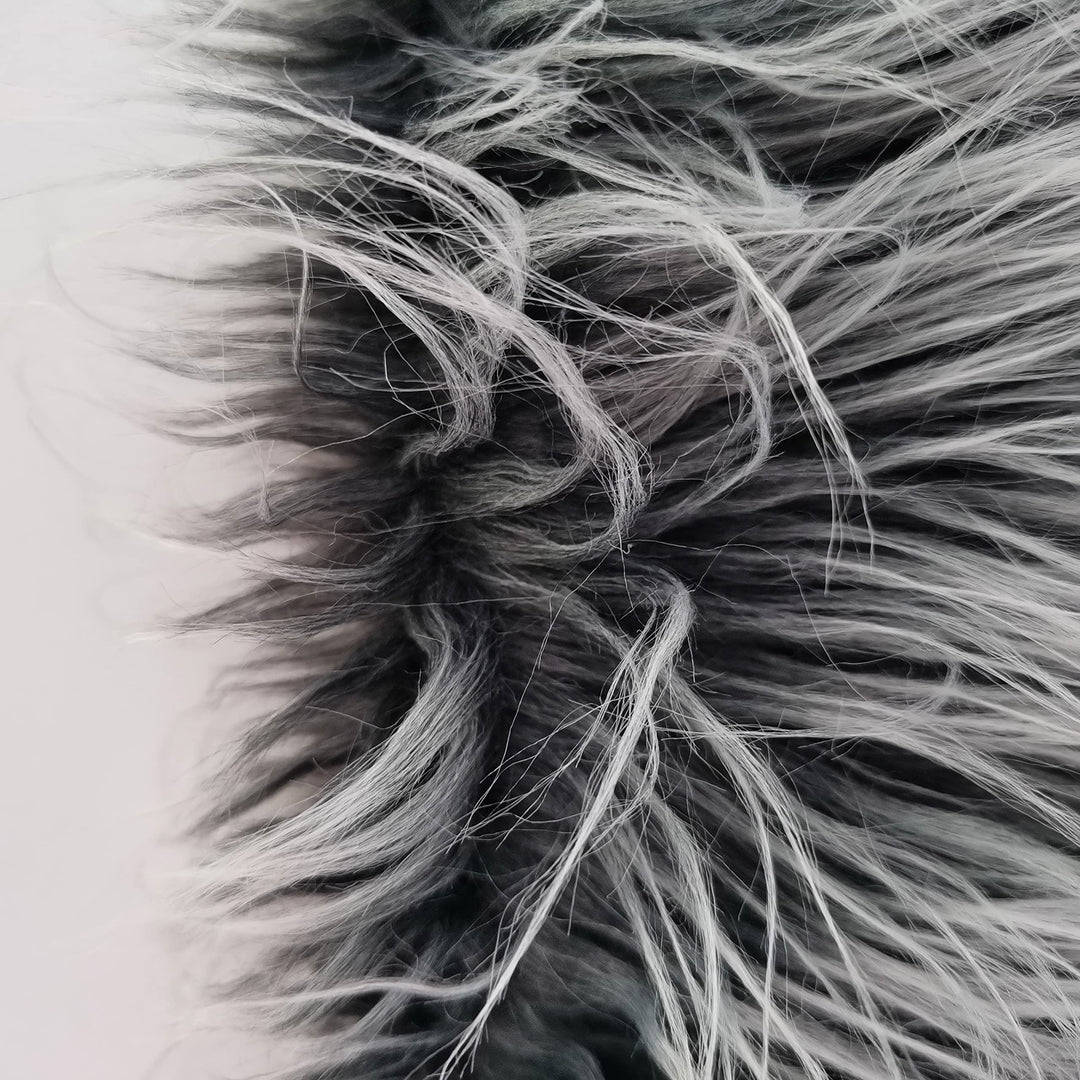 20 X 20 Inches Faux Fur Fabric Square Patches for Crafts, Sewing, Costumes, Seat Pads Grey Frost