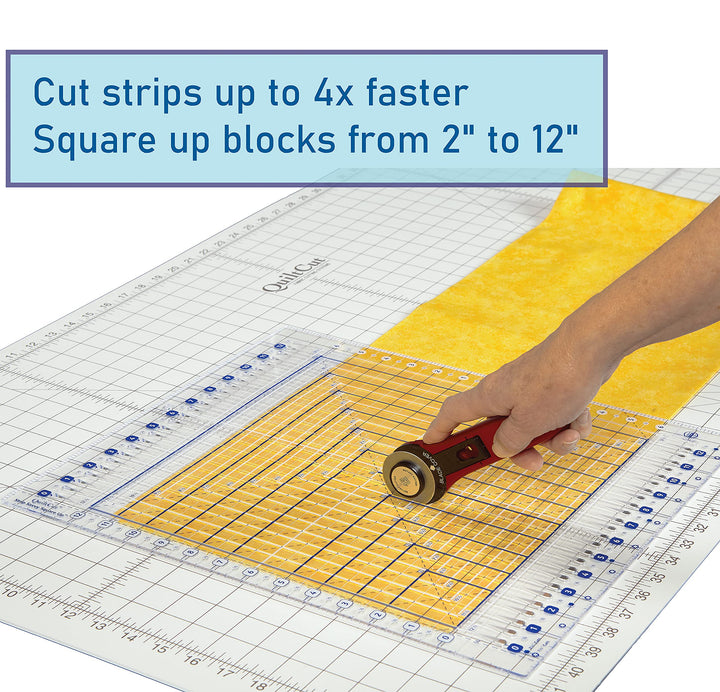 QuiltCut Strip Savvy Square Up Slotted Quilting Ruler, 