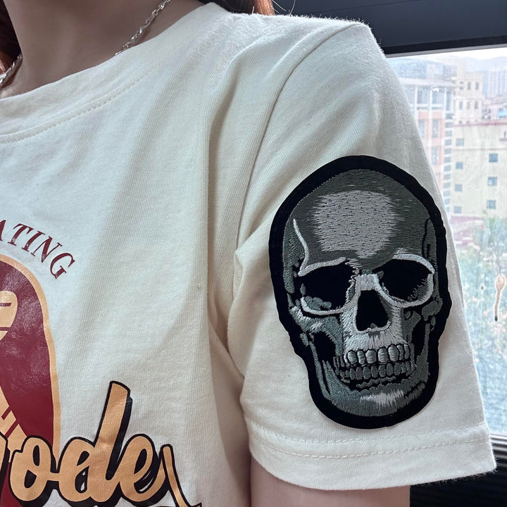 Zittop Skull Patch DIY Horror Applique Embroidered Sew 