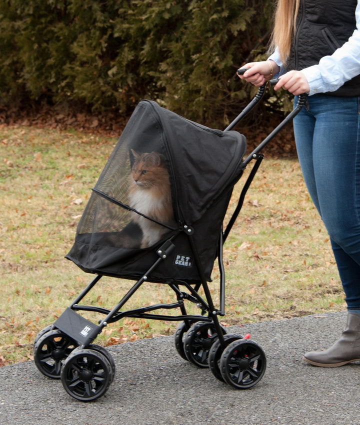 Travel Lite Plus Stroller, Compact, Easy Fold, No Assembly Required, Large Wheels for Cats and Dogs up to 15 pounds, 3 Colors
