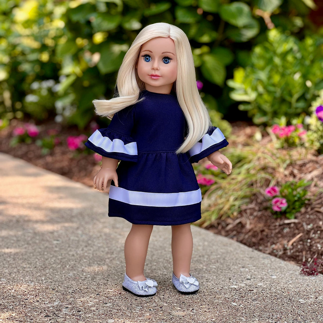Navy Blue - 18 inch Doll Dress (Doll Not Included) (Sho