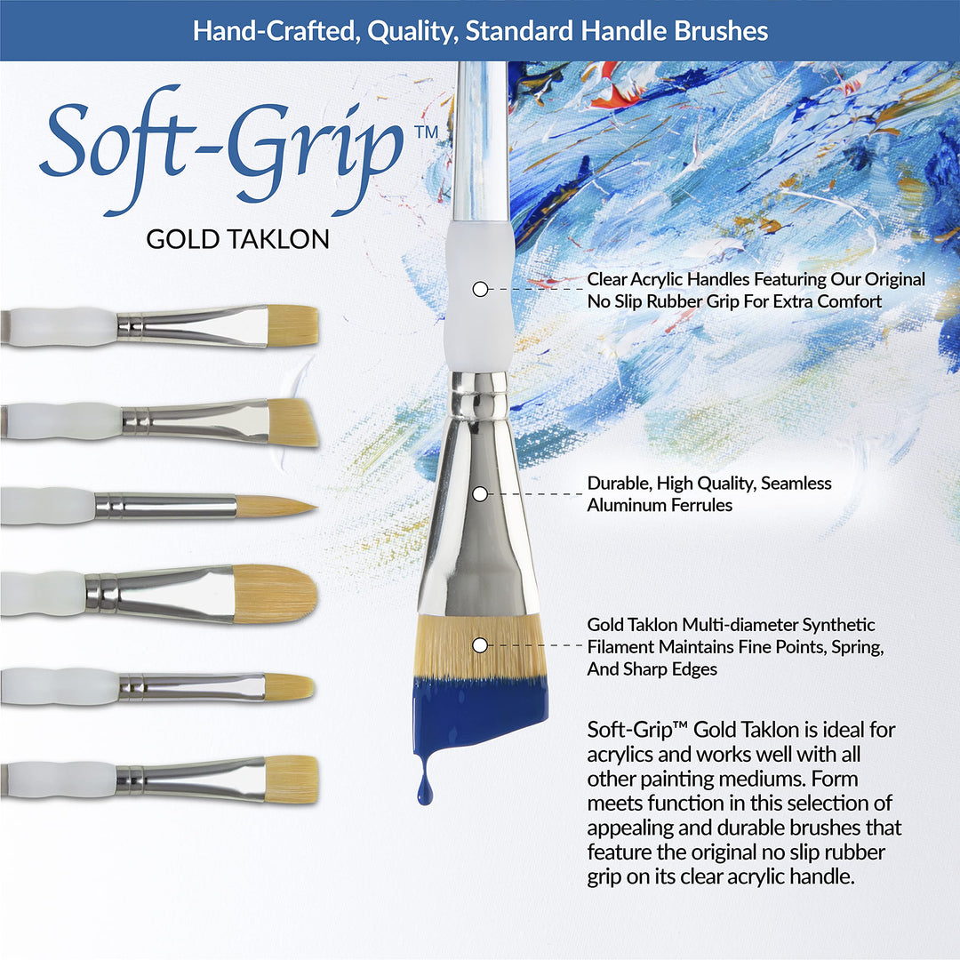 Royal &amp; Langnickel - 5pc Soft Grip Gold taklon Paint Brush Set, Round | SG303
