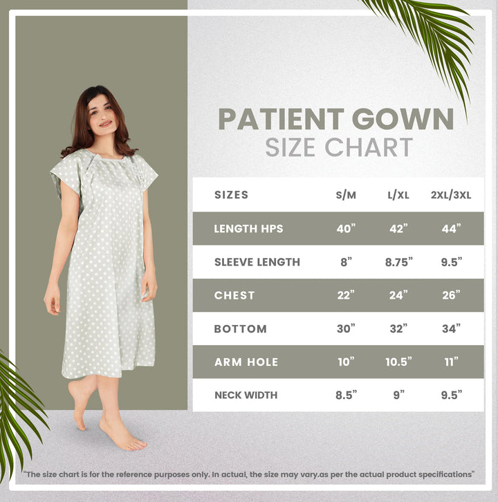 Utopia Care Women's Hospital Gown Soft Comfortable and Stylish Patient Gown, Small-Medium, Polkadots Grey