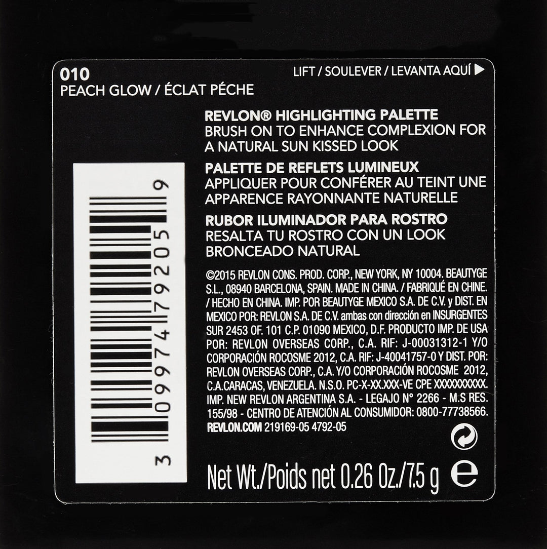 Revlon Highlighting Palette, Peach Glow, 0.26 Ounce