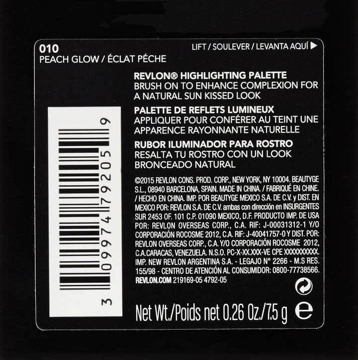 Revlon Highlighting Palette, Peach Glow, 0.26 Ounce