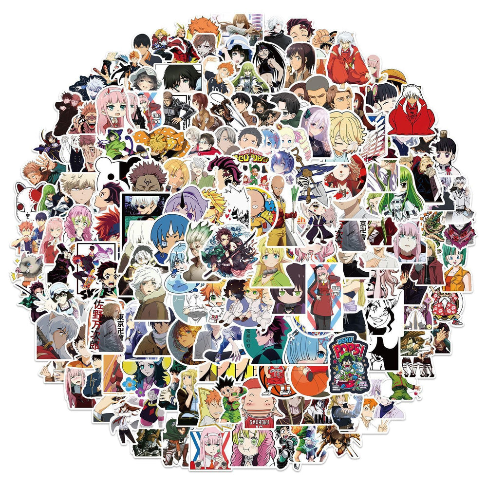 200 Pcs Anime Mixed Stickers,Vinyl Waterproof Stickers for Laptop,Bumper,Skateboard,Water Bottles,Computer,Phone,Anime Sticker Pack for Kids/Teen(Anime Stickers) (Anime Mixed Stickers 200 Pcs)