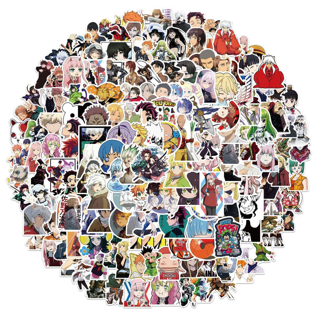 200 Pcs Anime Mixed Stickers,Vinyl Waterproof Stickers for Laptop,Bumper,Skateboard,Water Bottles,Computer,Phone,Anime Sticker Pack for Kids/Teen(Anime Stickers) (Anime Mixed Stickers 200 Pcs)