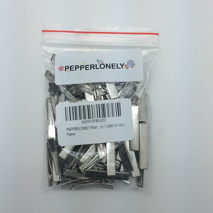Pepperlonely Brand 50Pc Silver Tone Single Prong Alligator Hair Clips 35X7Mm (1-3/8X1/4 Inch)