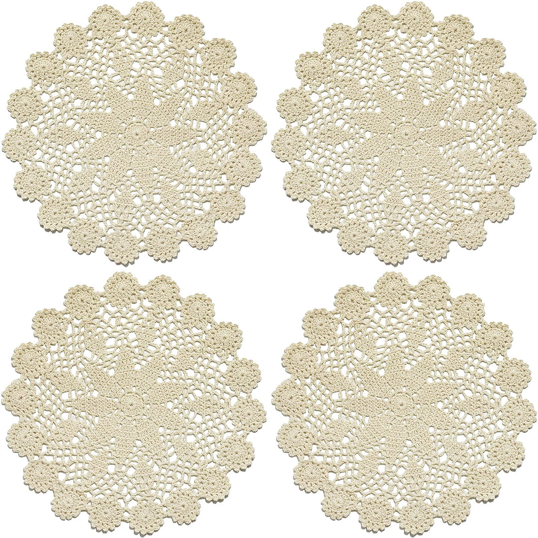 Phantomon 12 Inch Round Doilies Crochet Handmade Lace P