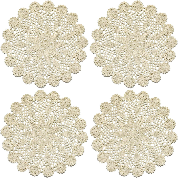 Phantomon 12 Inch Round Doilies Crochet Handmade Lace P