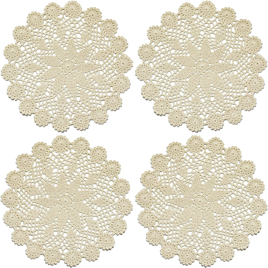Phantomon 12 Inch Round Doilies Crochet Handmade Lace P