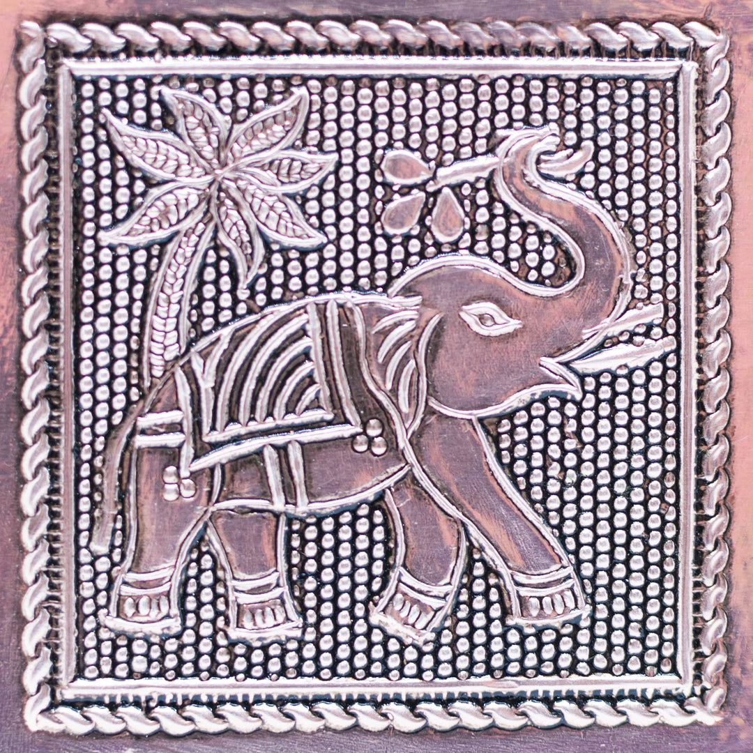 Copper-Tone Metal Gift and Jewelry Box | Beautiful Floral and Elephant Design | Great Gift for Bridesmaids, First Communion, or Graduation | Hold Jewelry, Photos, Trinkets, or Makeup