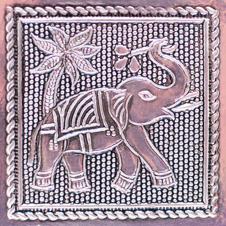 Copper-Tone Metal Gift and Jewelry Box | Beautiful Floral and Elephant Design | Great Gift for Bridesmaids, First Communion, or Graduation | Hold Jewelry, Photos, Trinkets, or Makeup