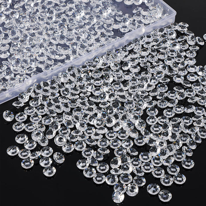 1000pcs 0.4inch Clear Fake Diamonds Crystals Acrylic Gems Vase Fillers for Centerpieces Wedding Table Decorations Scattering Gemstones Party Bridal Shower