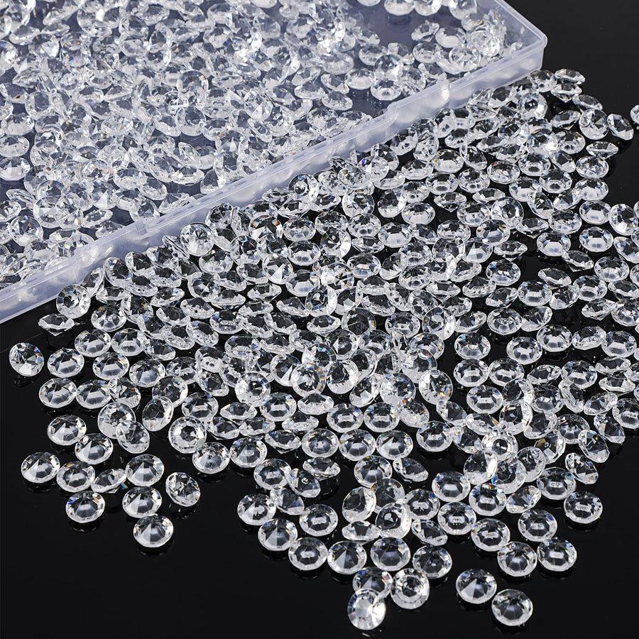 1000pcs 0.4inch Clear Fake Diamonds Crystals Acrylic Gems Vase Fillers for Centerpieces Wedding Table Decorations Scattering Gemstones Party Bridal Shower