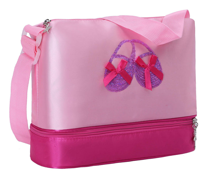 Girls Professional Dance Ballet Shoe Toe Bags with Double-deck Space and Adjustable Straps(bag)